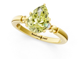 Yellow gold Fancy Yellow Pear  Solitaire Beaded Band with Four-Prong Setting_43