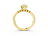 Yellow gold Fancy Yellow Pear  Solitaire Beaded Band with Four-Prong Setting_45