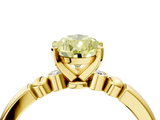 Yellow gold Fancy Yellow Pear  Solitaire Beaded Band with Four-Prong Setting_46