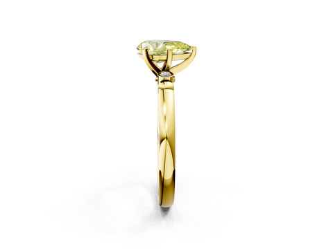 Yellow gold Fancy Yellow Pear  Solitaire Beaded Band with Four-Prong Setting_9