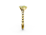 Yellow gold Fancy Yellow Pear  Solitaire Bezel Accent Diamond Engagement Ring with Beaded Band and Four-Prong Setting_26