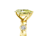 Yellow gold Fancy Yellow Pear  Solitaire Bezel-Set Diamond Ring with Beaded Band and Four-Prong Setting_37