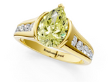 Yellow gold Fancy Yellow Pear  Solitaire Bezel-Set Diamond Ring with Channel-Set Band_38