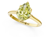 Yellow gold Fancy Yellow Pear  Solitaire Cathedral Diamond Ring with Six-Prong Setting_18