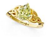 Yellow gold Fancy Yellow Pear  Solitaire Celtic Knot Engagement Ring with Four-Prong Setting_43