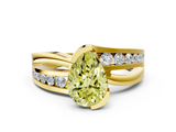 Yellow gold Fancy Yellow Pear  Solitaire Channel-Set Split Shank Ring with Tension Prong Setting_3