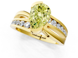 Yellow gold Fancy Yellow Pear  Solitaire Channel-Set Split Shank Ring with Tension Prong Setting_4