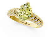Yellow gold Fancy Yellow Pear  Solitaire Chevron Pave Diamond Engagement Ring with Six-Prong Setting_4
