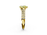 Yellow gold Fancy Yellow Pear  Solitaire Chevron Pave Diamond Engagement Ring with Six-Prong Setting_5