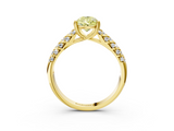 Yellow gold Fancy Yellow Pear  Solitaire Chevron Pave Diamond Engagement Ring with Six-Prong Setting_6