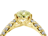 Yellow gold Fancy Yellow Pear  Solitaire Chevron Pave Diamond Engagement Ring with Six-Prong Setting_7