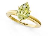 Yellow gold Fancy Yellow Pear  Solitaire Diamond Engagement Ring with Four-Prong Setting on a Classic Band_4