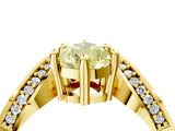 Yellow gold Fancy Yellow Pear  Solitaire Diamond Engagement Ring with Pave Band and Four-Prong Setting 5