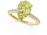 Yellow gold Fancy Yellow Pear  Solitaire Diamond Engagement Ring with Pave Band and Six-Prong Setting_21