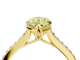 Yellow gold Fancy Yellow Pear  Solitaire Diamond Engagement Ring with Pave Band and Six-Prong Setting_24