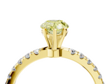 Yellow gold Fancy Yellow Pear  Solitaire Diamond Pavé Band with Four-Prong Setting_49