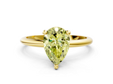 Yellow gold Fancy Yellow Pear  Solitaire Diamond Ring with 4-Prong Setting on a Classic Band_3