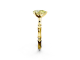 Yellow gold Fancy Yellow Pear  Solitaire Diamond Ring with Bamboo Band and Four-Prong Setting_47