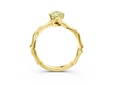 Yellow gold Fancy Yellow Pear  Solitaire Diamond Ring with Bamboo Band and Four-Prong Setting_48