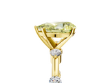 Yellow gold Fancy Yellow Pear  Solitaire Diamond Ring with Bezel Set Side Stones and Prong Setting_8