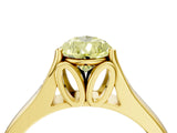 Yellow gold Fancy Yellow Pear  Solitaire Diamond Ring with Cathedral Band and Four-Prong Setting_69