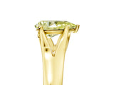 Yellow gold Fancy Yellow Pear  Solitaire Diamond Ring with Cathedral Band and Four-Prong Setting_70