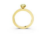 Yellow gold Fancy Yellow Pear  Solitaire Diamond Ring with Channel-Set Baguette Band and Four-Prong Setting_88