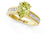 Yellow gold Fancy Yellow Pear  Solitaire Diamond Ring with Channel-Set Band and Four-Prong Setting_4