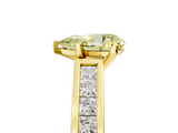 Yellow gold Fancy Yellow Pear  Solitaire Diamond Ring with Channel-Set Band and Four-Prong Setting_8