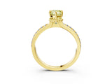 Yellow gold Fancy Yellow Pear  Solitaire Diamond Ring with Channel Set Band and Six-Prong Setting_51