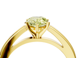 Yellow gold Fancy Yellow Pear  Solitaire Diamond Ring with Four-Prong Setting and Classic Band_7