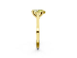 Yellow gold Fancy Yellow Pear  Solitaire Diamond Ring with Four-Prong Setting and Tapered Band 3