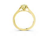 Yellow gold Fancy Yellow Pear  Solitaire Diamond Ring with Four-Prong Setting and Tapered Band 4