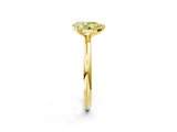 Yellow gold Fancy Yellow Pear  Solitaire Diamond Ring with Four-Prong Setting on a Plain Band_24