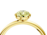 Yellow gold Fancy Yellow Pear  Solitaire Diamond Ring with Four-Prong Setting on a Plain Band_26