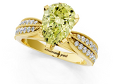 Yellow gold Fancy Yellow Pear  Solitaire Diamond Ring with Milgrain Pavé Band and Four-Prong Setting_35