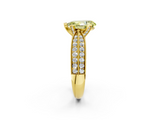 Yellow gold Fancy Yellow Pear  Solitaire Diamond Ring with Milgrain Pavé Band and Four-Prong Setting_54