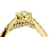 Yellow gold Fancy Yellow Pear  Solitaire Diamond Ring with Pavé Band and Four-Prong Setting_68