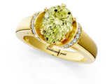 Yellow gold Fancy Yellow Pear  Solitaire Diamond Ring with Pave Band and Six-Prong Setting_33
