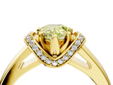 Yellow gold Fancy Yellow Pear  Solitaire Diamond Ring with Pave Band and Six-Prong Setting_36