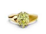 Yellow gold Fancy Yellow Pear  Solitaire Diamond Ring with Six-Prong Cathedral Setting_32