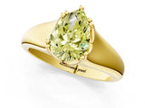 Yellow gold Fancy Yellow Pear  Solitaire Diamond Ring with Six-Prong Cathedral Setting_33