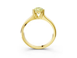 Yellow gold Fancy Yellow Pear  Solitaire Diamond Ring with Six-Prong Cathedral Setting_35