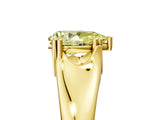 Yellow gold Fancy Yellow Pear  Solitaire Diamond Ring with Six-Prong Cathedral Setting_37