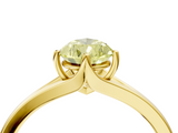 Yellow gold Fancy Yellow Pear  Solitaire Diamond Ring with Six-Prong Setting and Tapered Band_21