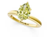 Yellow gold Fancy Yellow Pear  Solitaire Diamond Ring with Six-Prong Setting on a Classic Band_4