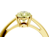 Yellow gold Fancy Yellow Pear  Solitaire Diamond Ring with Split Shank and Four-Prong Setting_16