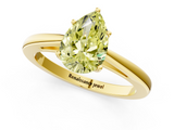 Yellow gold Fancy Yellow Pear  Solitaire Diamond Ring with Split Shank and Four-Prong Setting_21