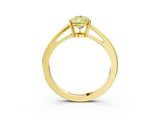 Yellow gold Fancy Yellow Pear  Solitaire Diamond Ring with Split Shank and Four-Prong Setting_23