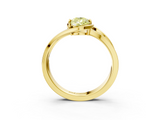 Yellow gold Fancy Yellow Pear  Solitaire Diamond Ring with Split Shank and Prong Setting_66